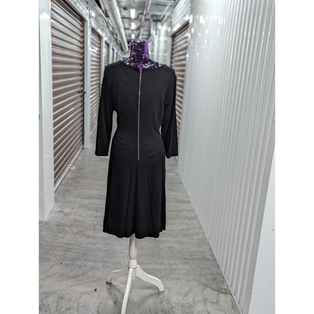 Lane Bryant‎ Size 14/16 Black Fitted Fit and Flare LS Mini dress w zipper